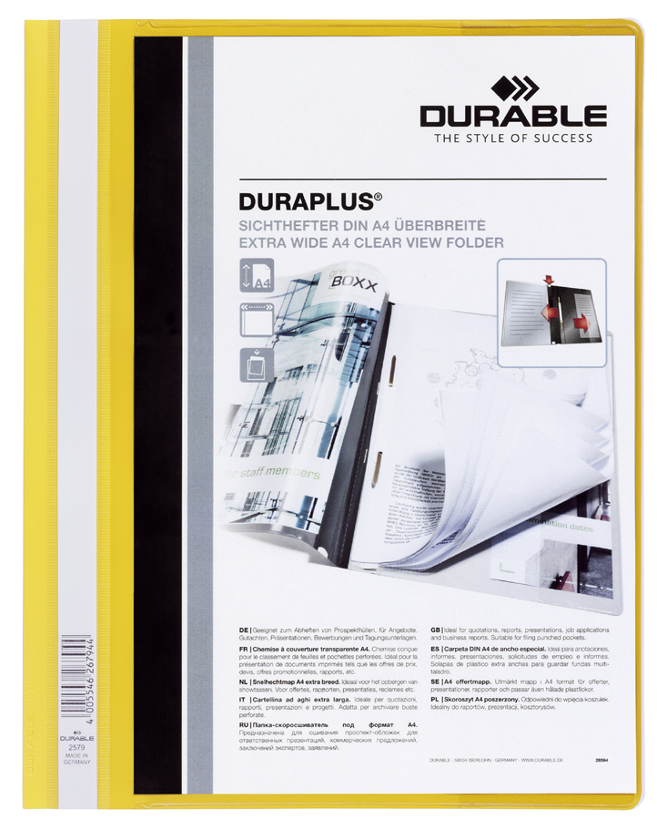 DURABLE Schnellhefter DURAPLUS, DIN A4, schwarz, überbreit