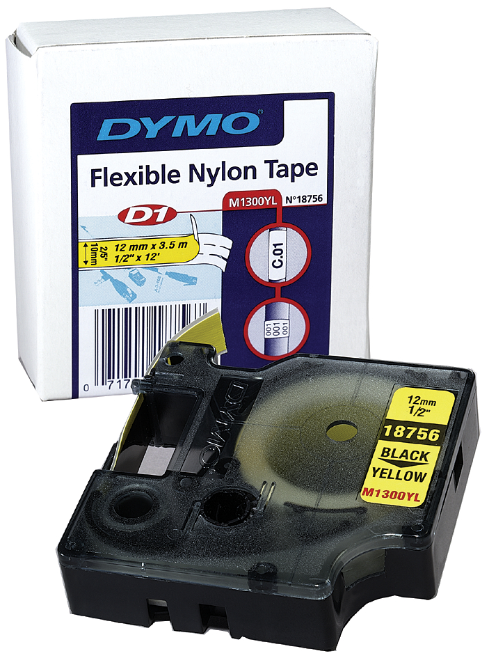 DYMO Nylon-Schriftband, Breite: 24 mm, Länge: 3,5 m, weiß