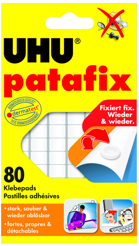 UHU Klebepads patafix, wieder ablösbar, gelb