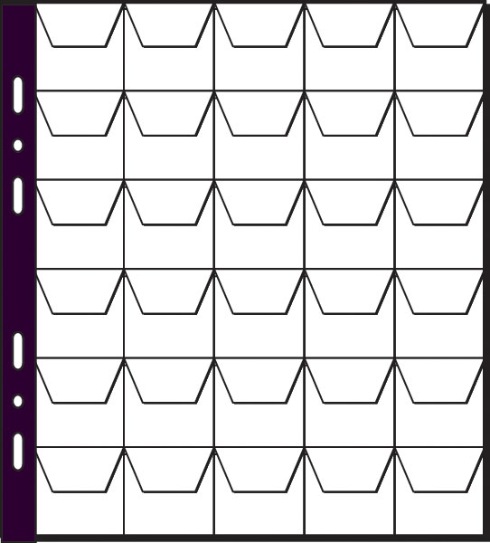PAGNA Münzhüllen, 30 Fächer à 35 x 35 mm, 215 x 235 mm