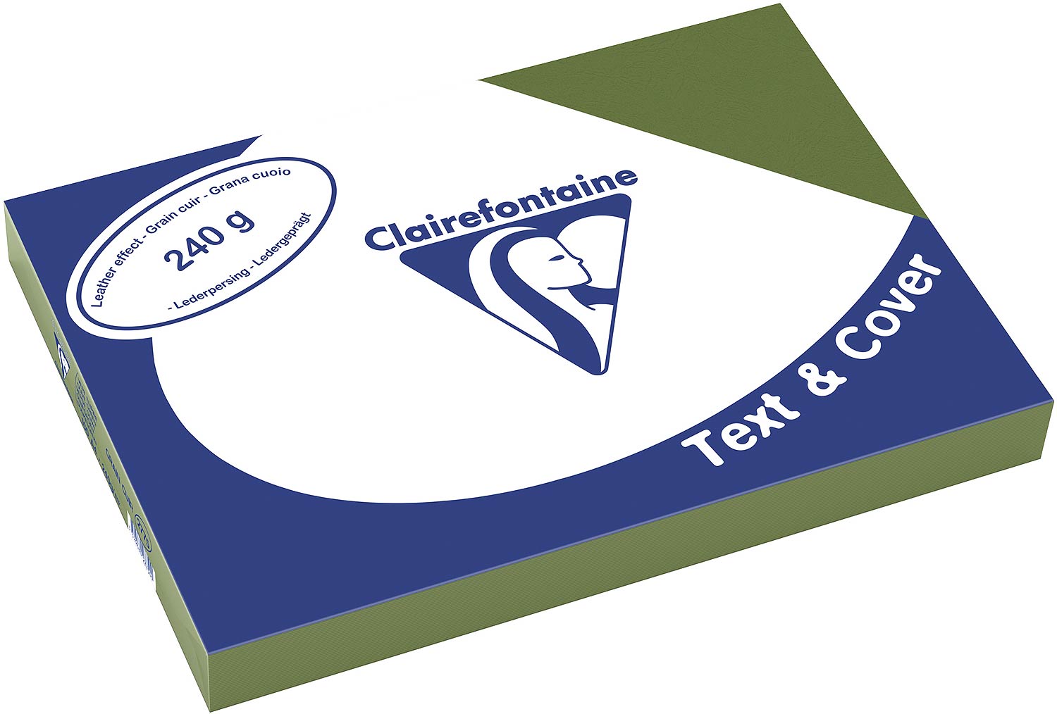 Clairefontaine Einbanddeckel, Lederstruktur, 240 g/m² - dunkelgrün - dunkelgrün