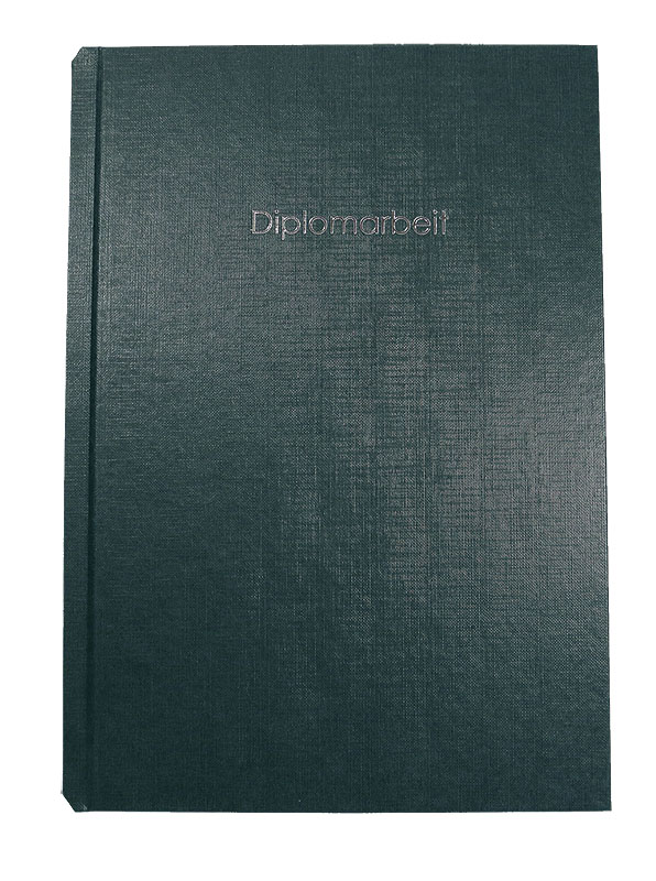 Bucheinband Hardcover ST, Prägung DIPLOMARBEIT, grün