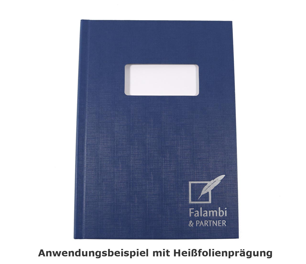 Leitz Buchbindemappen, 28.0 mm - blau mit Fenster 102x45mm