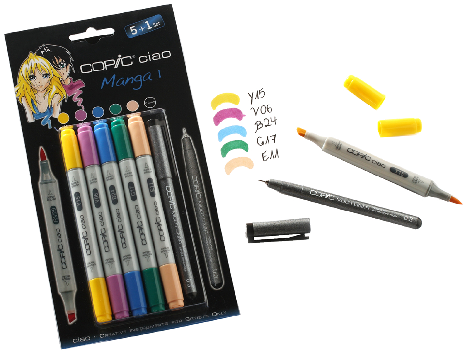 COPIC Marker ciao, 5+1 Set ´Manga 1´