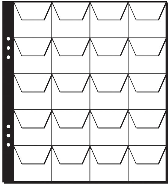 PAGNA Münzhüllen, 20 Fächer à 45 x 45 mm, 215 x 235 mm