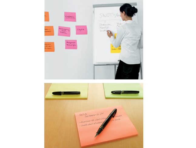 Post-it Meeting Notes Super Sticky, 152 x 101 mm, 4-farbig