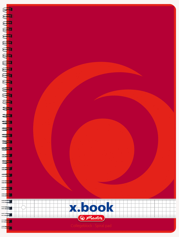 herlitz Collegeblock x.book, DIN A4, 80 Blatt, kariert