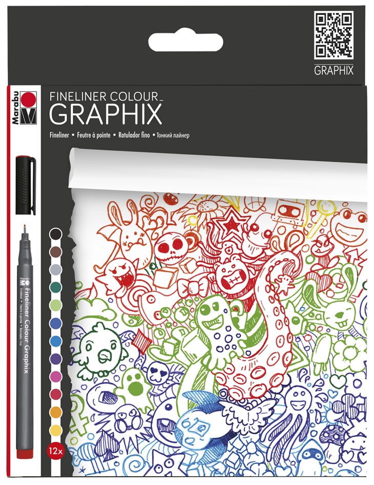 Marabu Fineliner COLOUR GRAPHIX, ´DOODLE SUPREME´, 12er