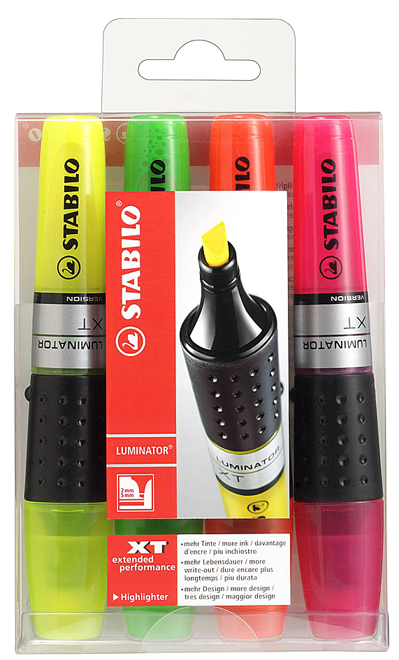 STABILO Textmarker LUMINATOR, 4er PET-Etui