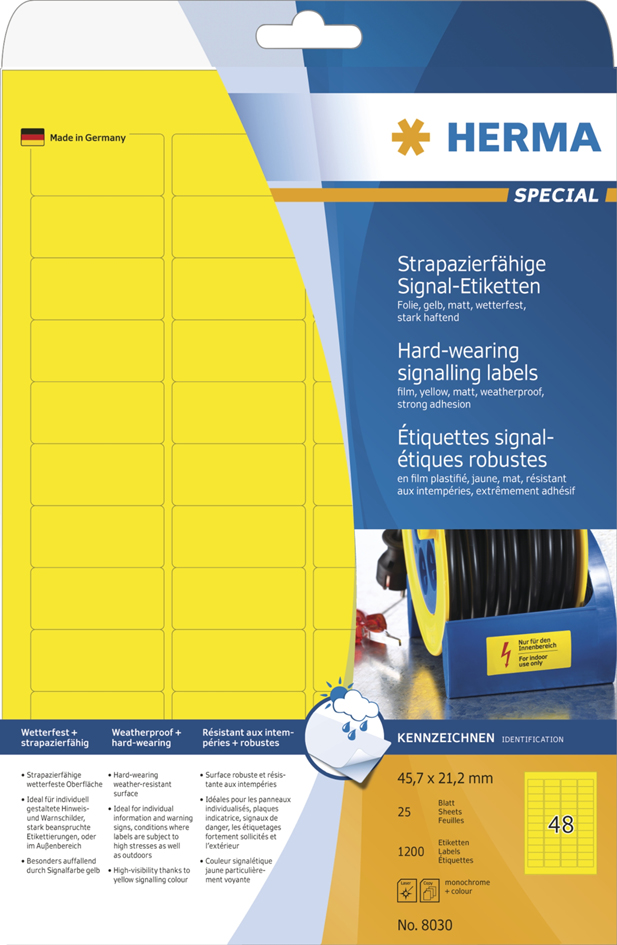 HERMA Signal-Etiketten SPECIAL, Durchmesser: 85 mm, gelb