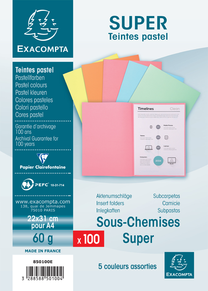 EXACOMPTA Aktendeckel SUPER 60, DIN A4, 60 g/qm, kanarien-