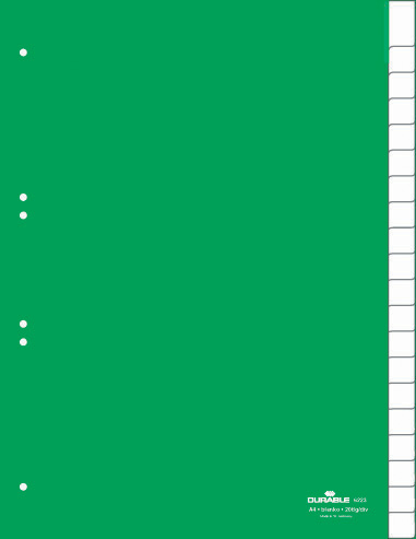 DURABLE Kunststoff-Register, PP, Stärke: 0,12 mm, 20-teilig