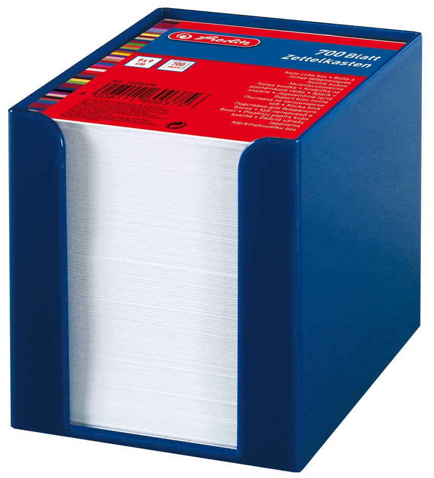 herlitz Zettelbox, Kunststoff, 90 x 90 mm, glasklar