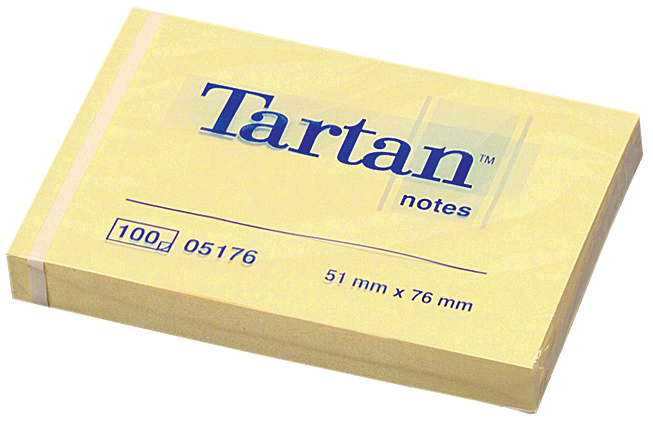 Tartan Notes Haftnotizen, 102 x 76 mm, hellgelb,