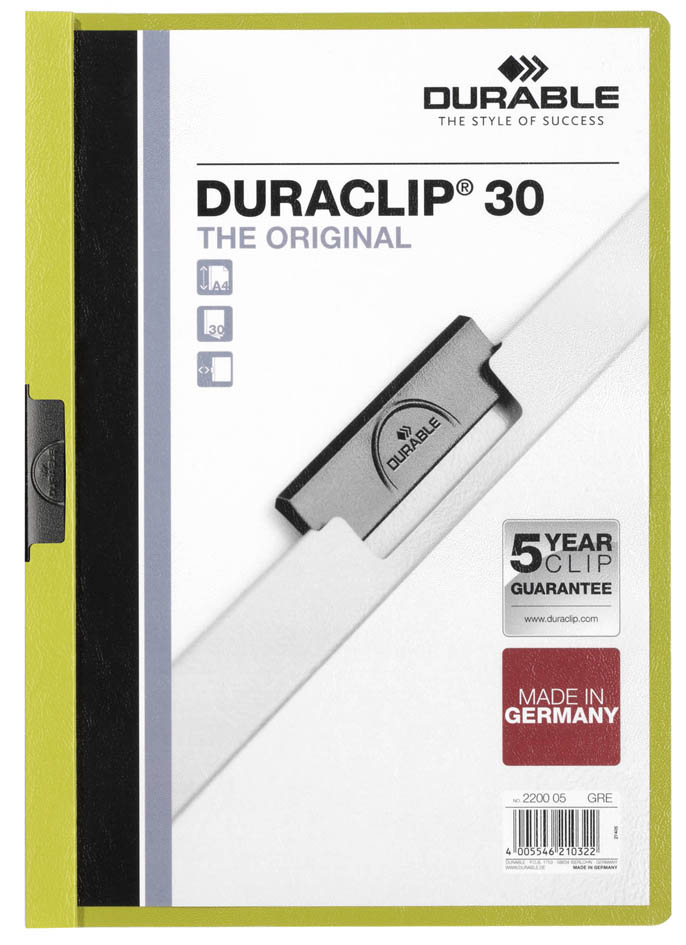 DURABLE Klemmhefter DURACLIP ORIGINAL 30, DIN A4, grau