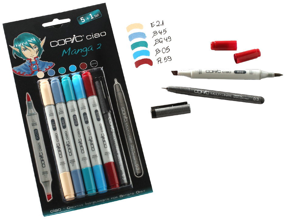 COPIC Marker ciao, 5+1 Set ´Manga 2´