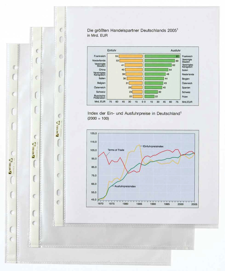 HETZEL Prospekthülle Economic, A6, PP, genarbt, 0,075 mm