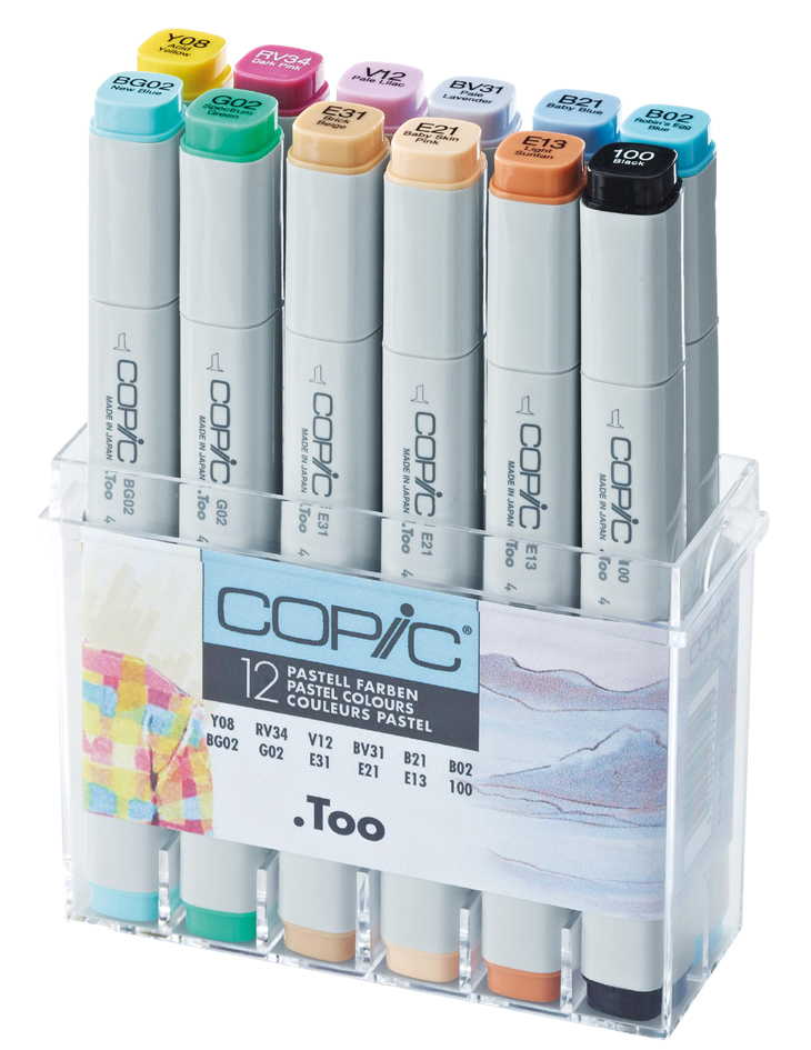 COPIC Profi Marker, 12er Set Pastellfarben