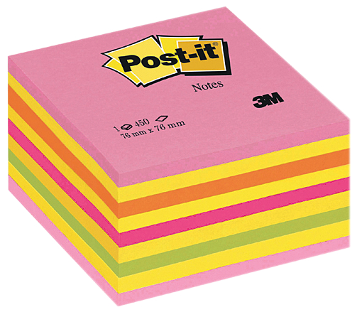 Post-it Haftnotiz-Würfel, 76 x 76 mm, Pastell-Pinktöne