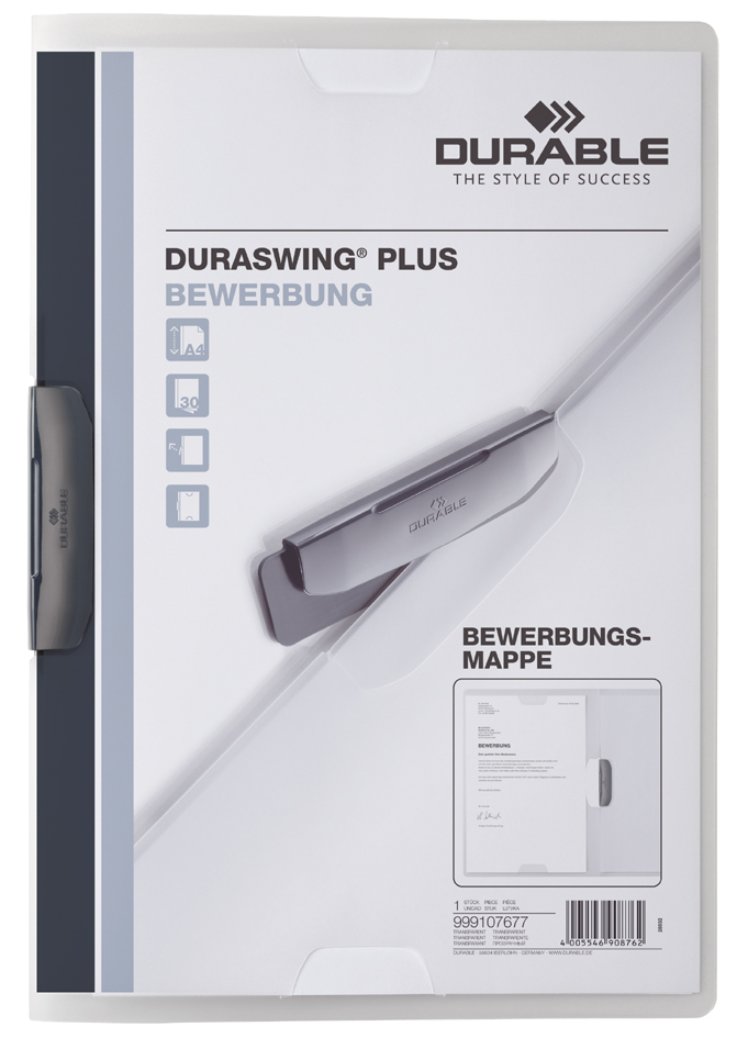 DURABLE Bewerbungsmappe DURASWING PLUS, DIN A4, transparent