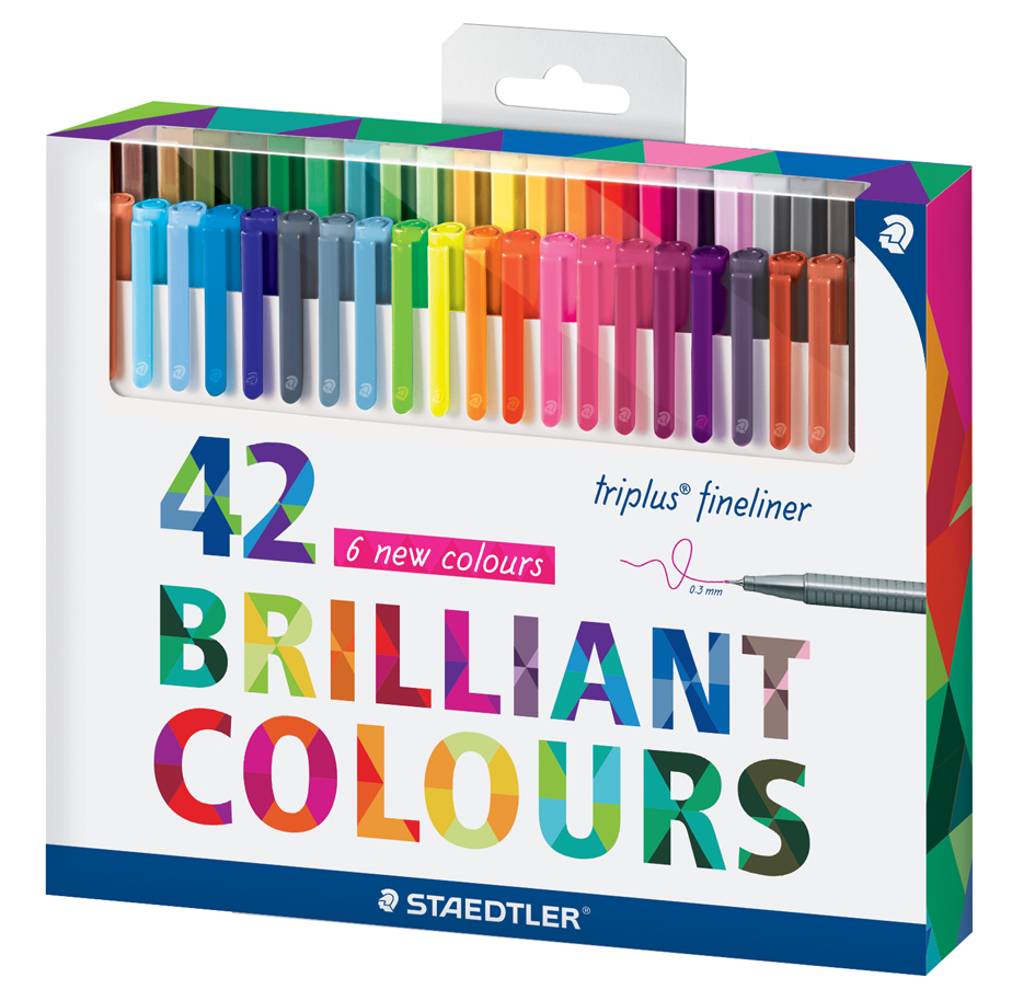 STAEDTLER Fineliner triplus BRILLIANT COLOURS, 42er Etui