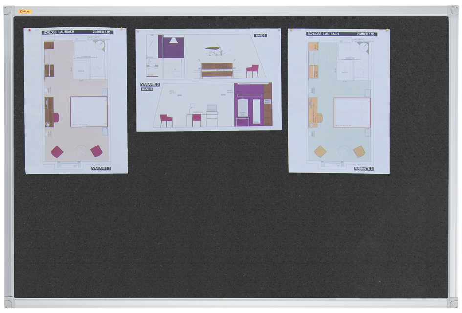 FRANKEN Textiltafel X-tra!Line, 1.200 x 1.800 mm, schwarz