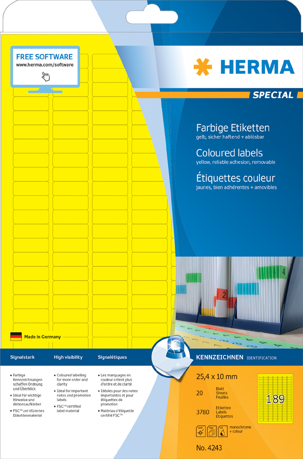 HERMA Universal-Etiketten SPECIAL, 105 x 148 mm, blau