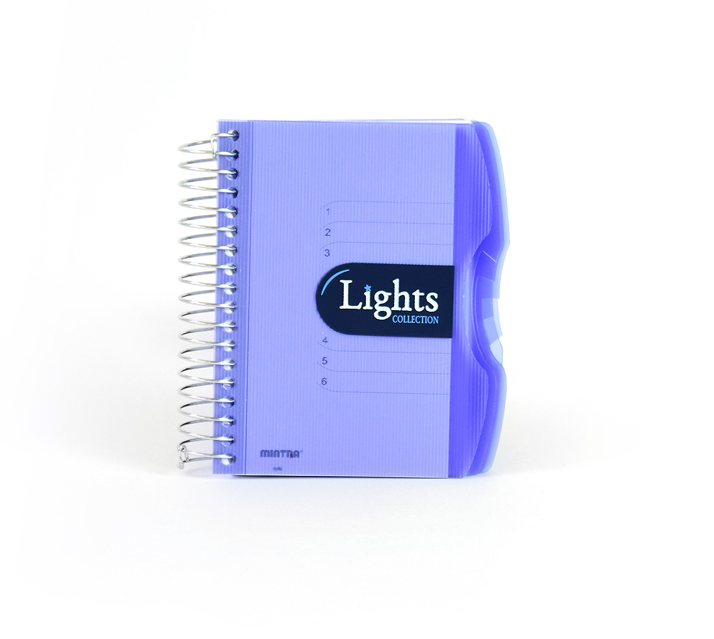 Notizbuch "Lights", DIN A6, liniert, PP-Hardcover mit Drahtspiralbindung - blau - DIN A6 - liniert