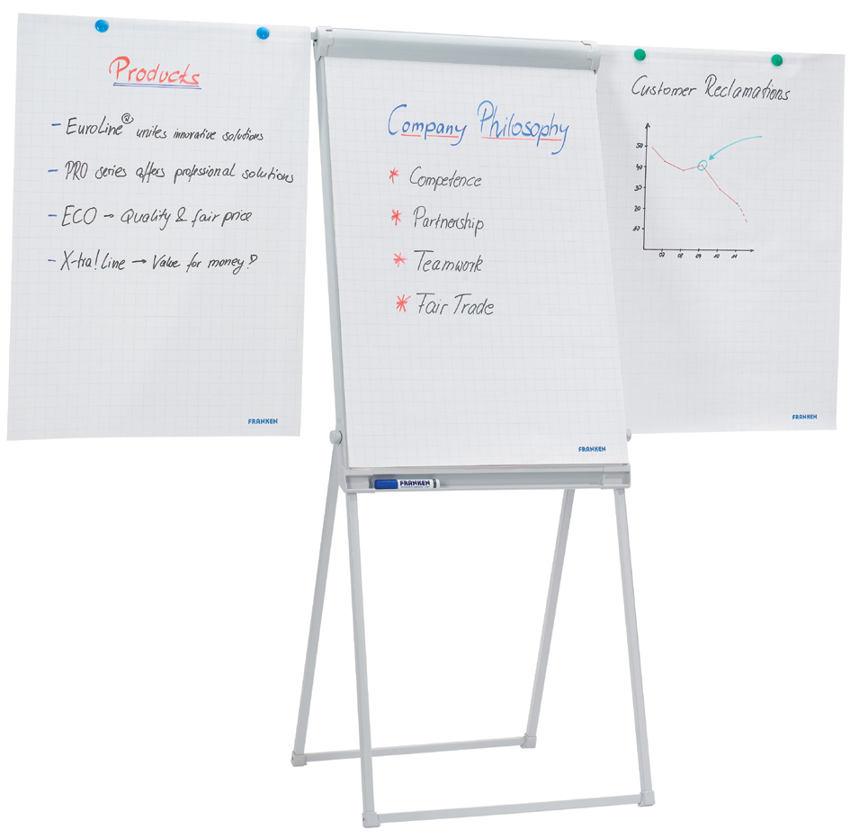 FRANKEN Flipchart Standard Deluxe, 670 x 950 mm, hellgrau