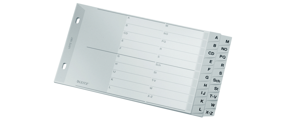 LEITZ Kunststoff-Register, A-Z, A5 quer, PP, 20-teilig, grau