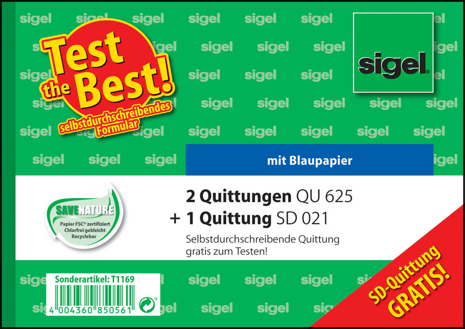 sigel Formularbuch ´Quittung´, einfaches Satzbild, A6 quer