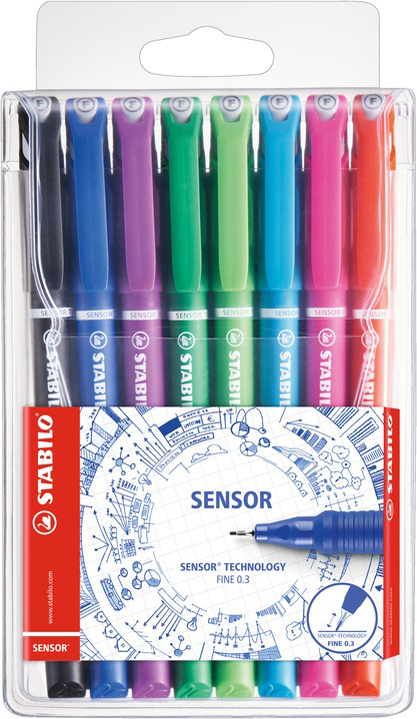 STABILO Fineliner sensor, 8er Kunststoff-Etui