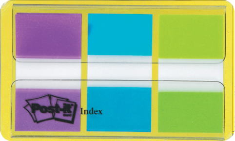 Post-it Haftstreifen Index, 25,4 x 43,2 mm, 3-farbig