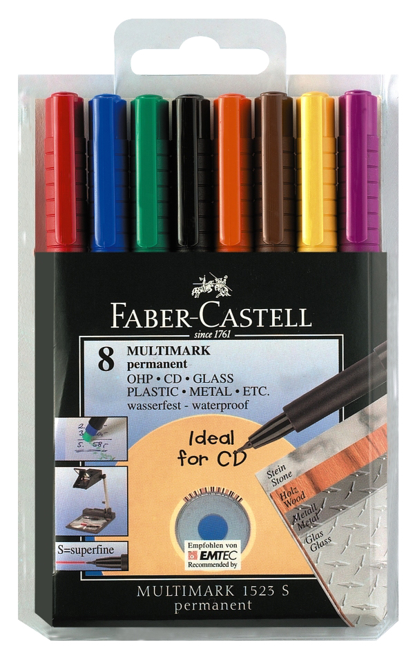 FABER-CASTELL Permanent-Marker MULTIMARK M, 4er Etui