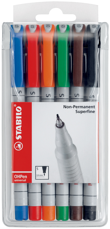 STABILO Folienstift OHPen universal, wasserlöslich, 4er Etui