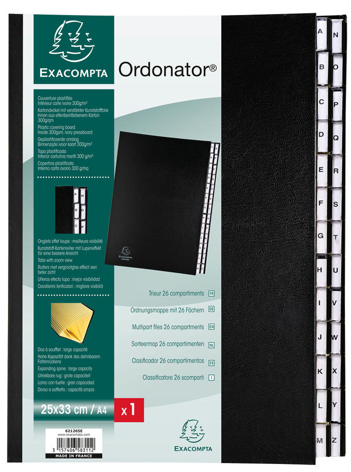 EXACOMPTA Ordnungsmappe Ordonator, A4, A-Z, 26 Fächer, blau