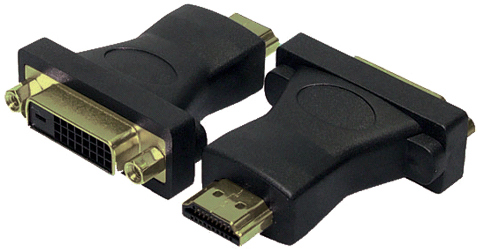 LogiLink HDMI Kupplung - DVI-D 24+1 Stecker Adapter, schwarz