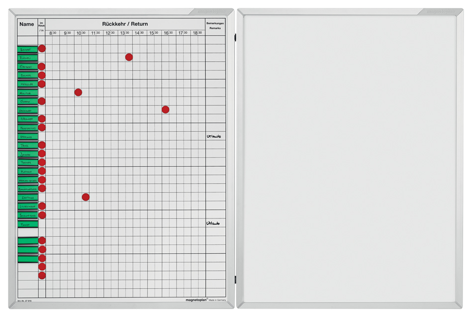 magnetoplan An- und Abwesenheitsplaner, (B)450 x (H)600 mm