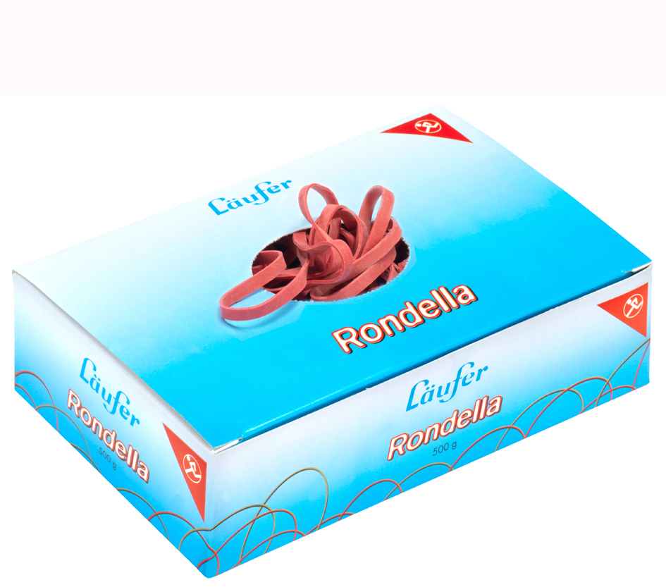 Läufer Gummibänder RONDELLA im Karton, 80 x 2 mm, 500 g