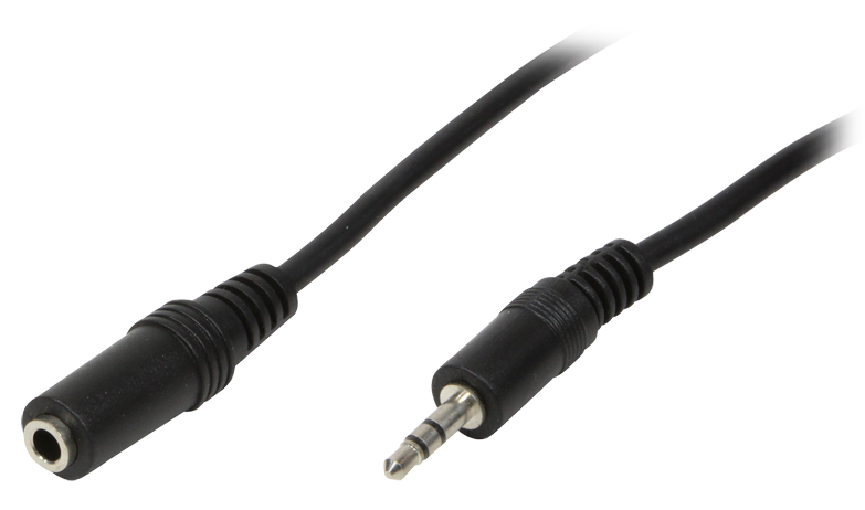 LogiLink Audiokabel, Stecker - Kupplung, 5 m, schwarz