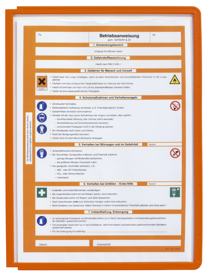 DURABLE Sichttafel SHERPA, DIN A4, Rahmen: orange