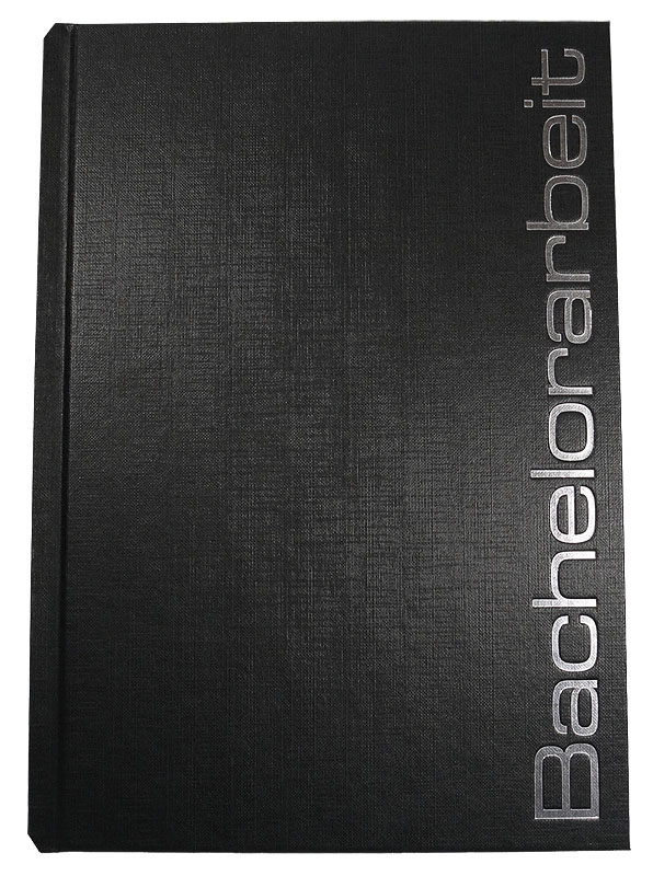 Bucheinband Hardcover NL mit Prägung - schwarz & Prägung