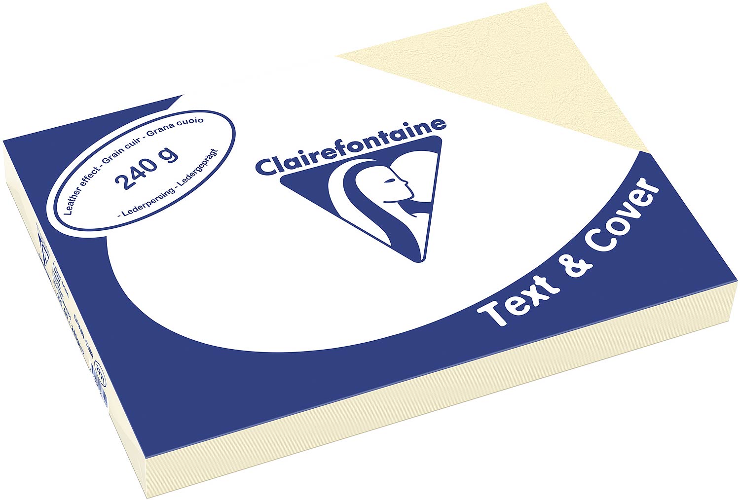 Clairefontaine Einbanddeckel, Lederstruktur, 240 g/m² - elfenbein - elfenbein