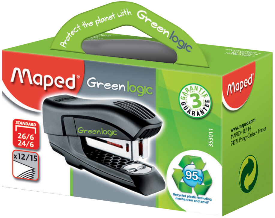 Maped Heftgerät Mini Standard Greenlogic, schwarz