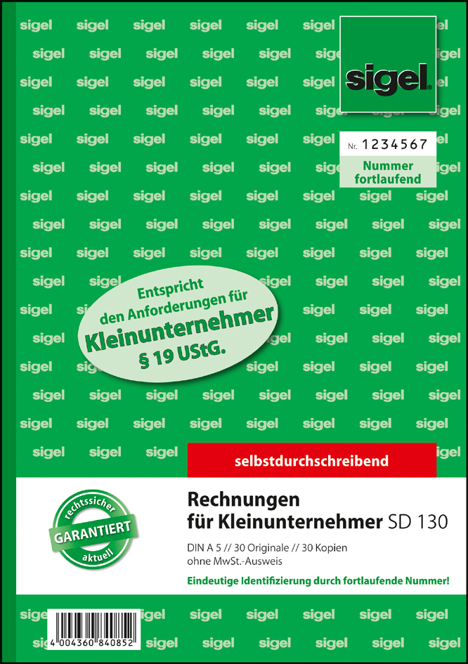 sigel Formularbuch ´Quittung´ für Kleinunternehmer