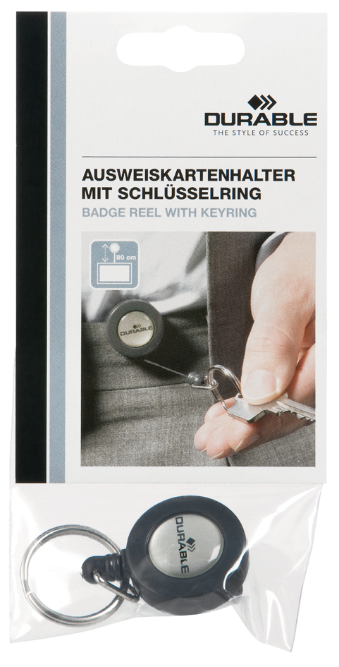 DURABLE Ausweishalter mit Schlüsselring, anthrazit