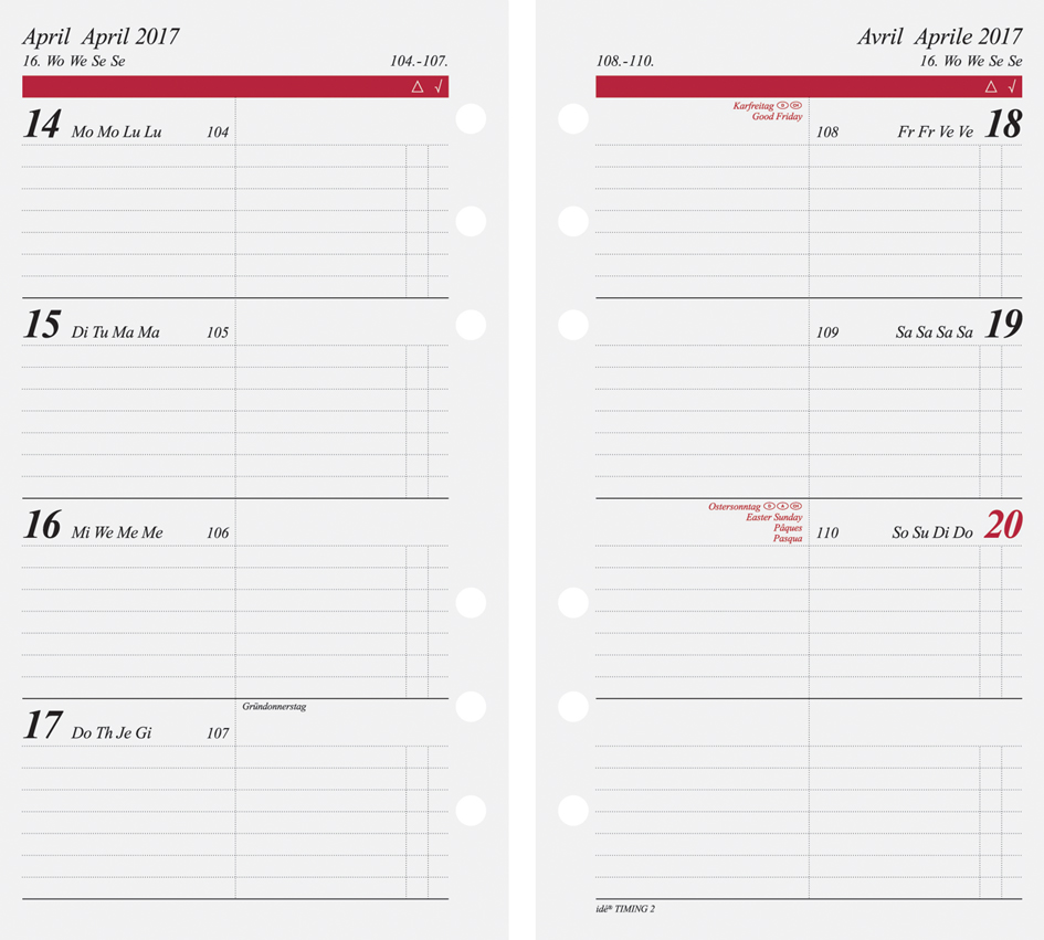rido idé Terminplaner ´Timing 2´, DIN A6, schwarz, Lasche