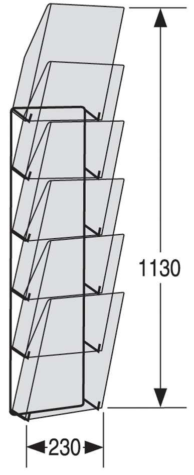 kerkmann Wand-Prospekthalter concept, DIN A4 hoch, 8 Fächer