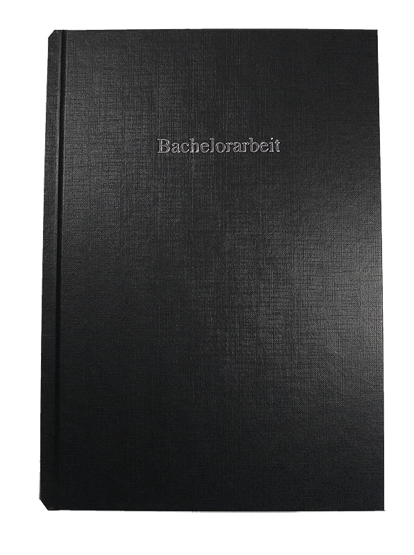 Bucheinband Hardcover  ST, Prägung BACHELORARBEIT, schwarz