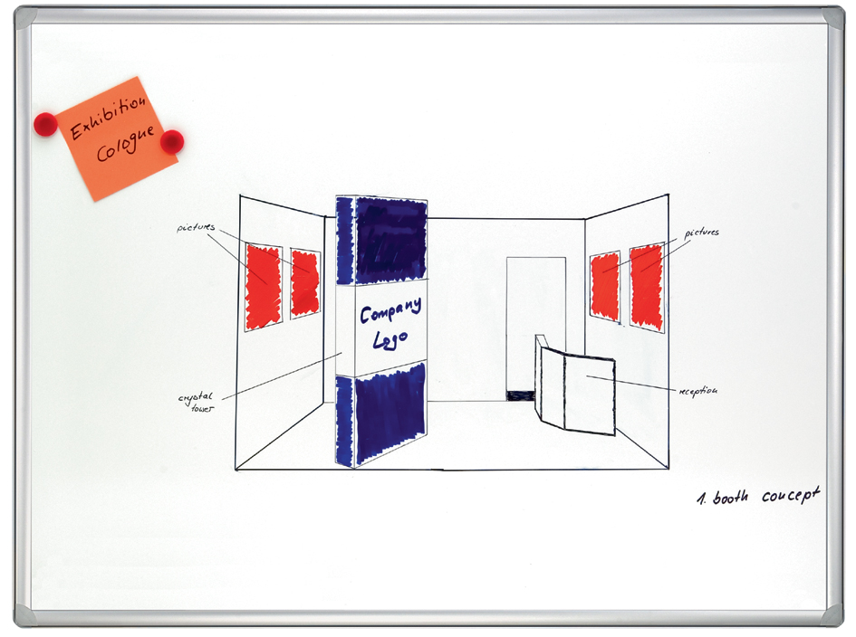 FRANKEN Weißwandtafel PRO, emailliert, 2.400 x 1.200 mm